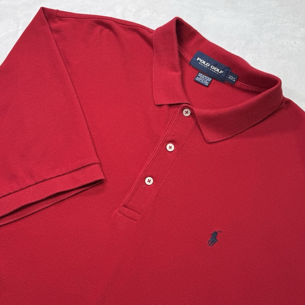 Vintage Polo Golf Ralph Lauren XXL Red Cotton Polo Shirt USA Made Classic